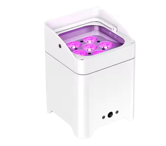 Par Led sur batterie RGBWA + UV LED 6x18W DMX
